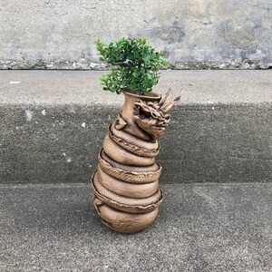 Dragon Wrapped Vase - 3D Printed Hand-Painted Succulent Planter