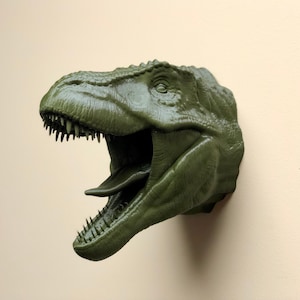 Tyrannosaurus Head Wall Art Mount - 3D Printed Bust