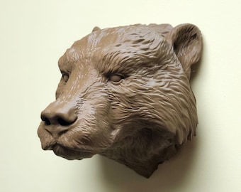 Cave Bear Head Wall Mount - 3D Printed Bust