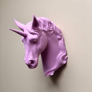 Unicorn Head Wall Art Mount - 3D Printed Bust