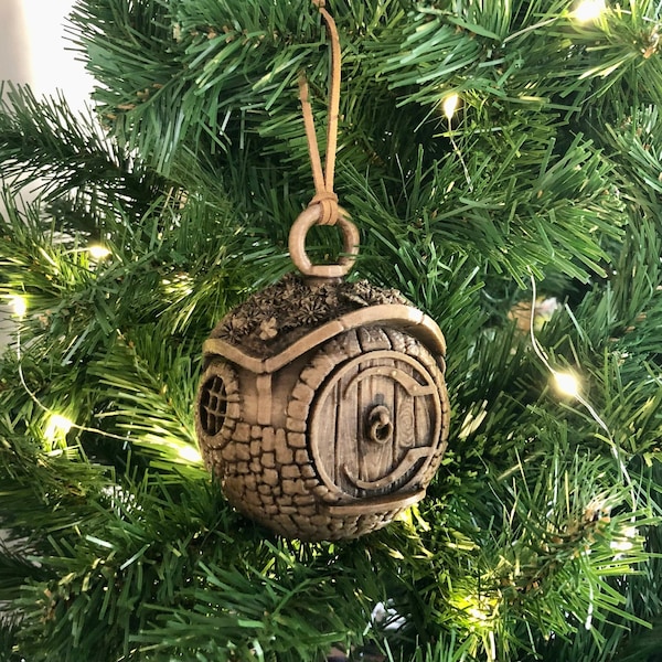 3D gedruckte handbemalte Tasche Ende Hobbit Loch Weihnachtsverzierung