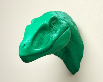 Velociraptor Head Wall Art Mount - 3D Printed Bust