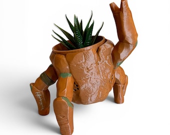 Chibi zwaaifilm nauwkeurig Rocky the Alien succulente plantenbak decor - 3D-geprint schattig op Rocky gebaseerd levensvormfiguur
