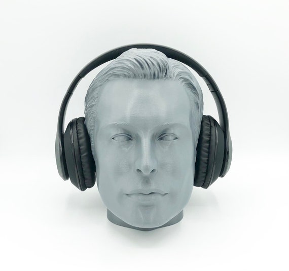 【YOURNUS】Headphone Printing Half Sleeve Elon Musk Headphone Head - 3D Printed Headphone Stand Bust