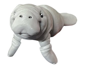 Flexi Manatee / Sea Cow Articulated Fidget Toy - Full Color