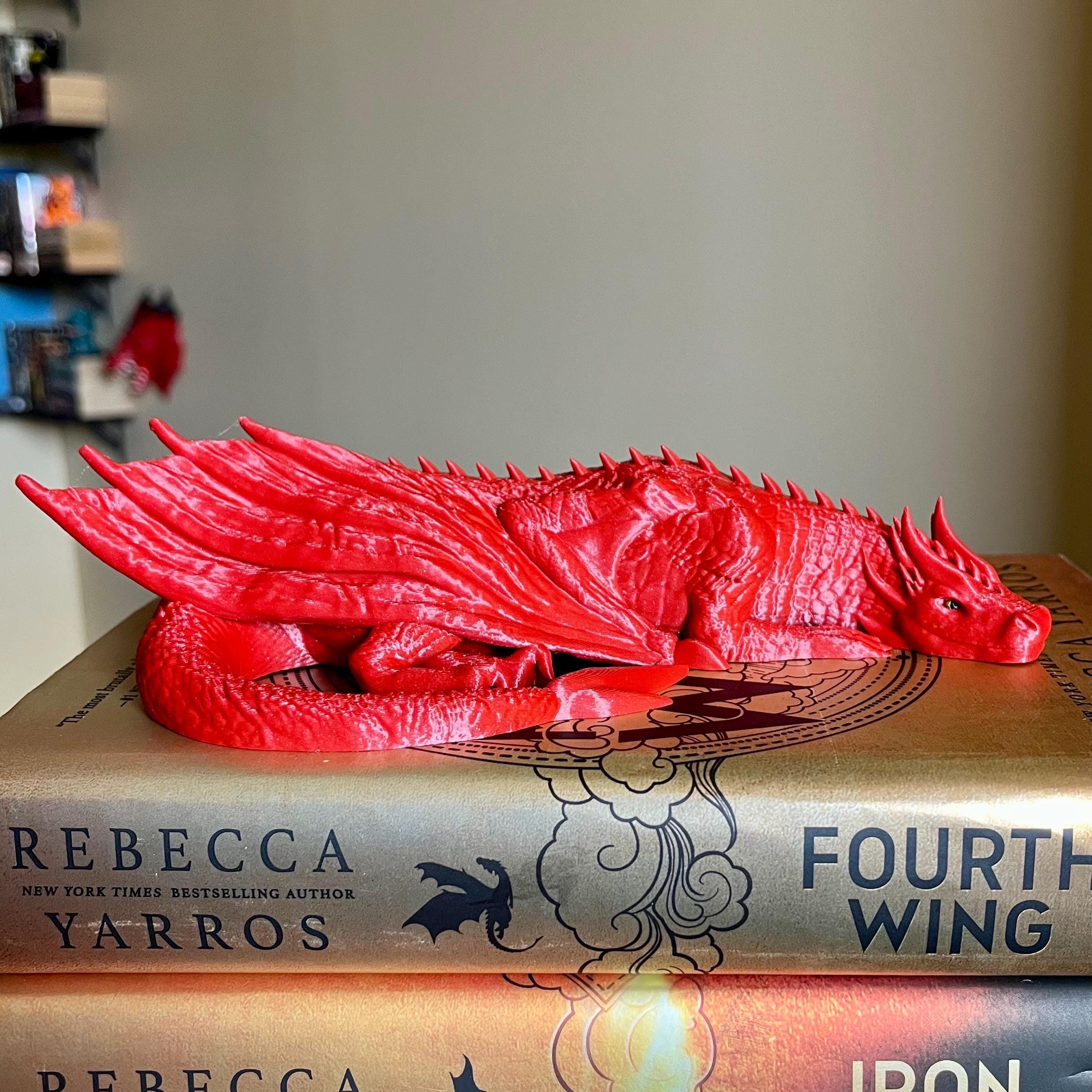 Red Dragon Figure Bookshelf Decor - 3D Printed FW IF and OS Inspired Dragon Decor