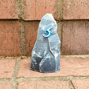 Hand-Painted World of Warcraft Inspired Summoning Stone Meeting Stone Statue with Blue ICC Lich King Inspired Sigil