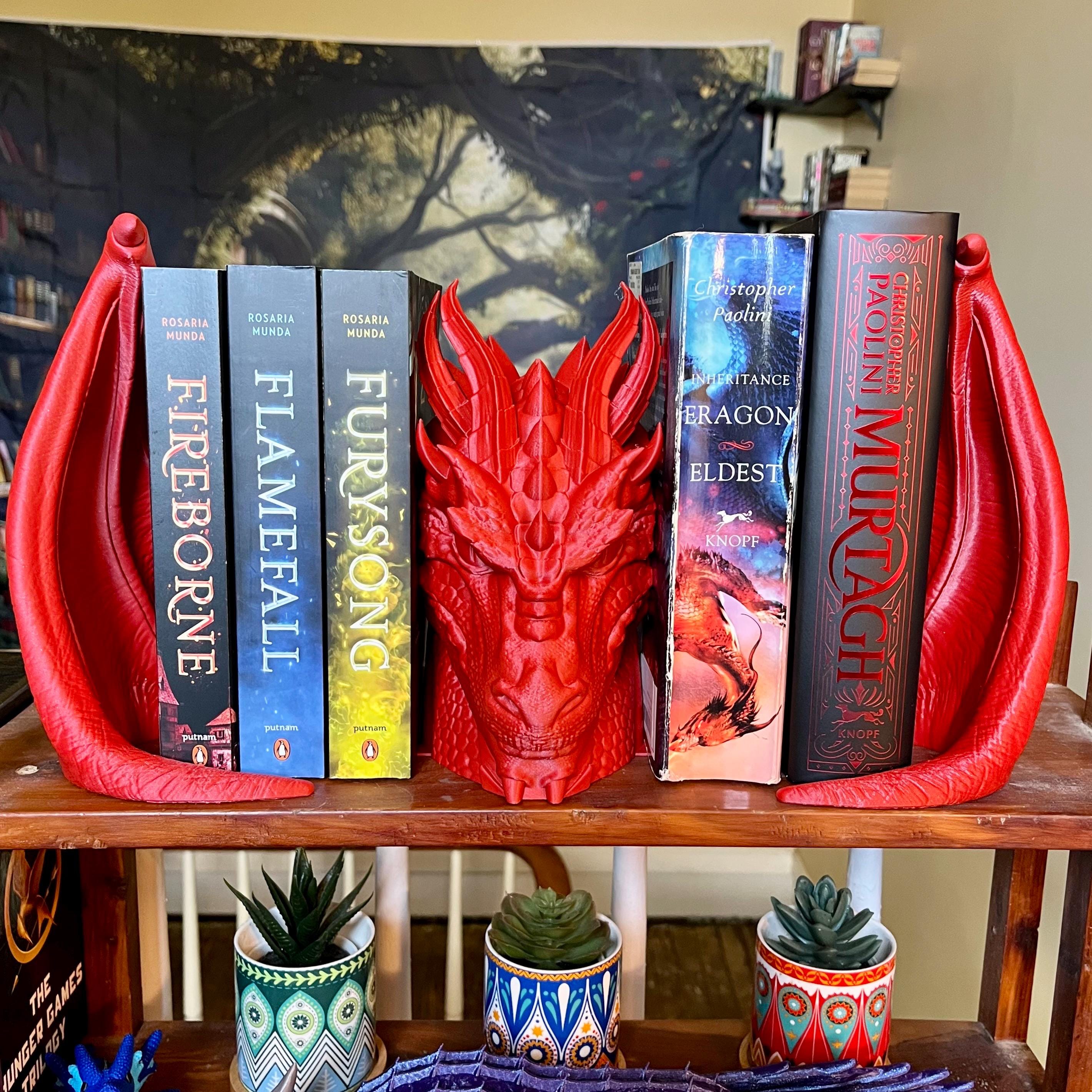 End of the Hoard Dragon Bookend Set Bookshelf Decor - Fantasy