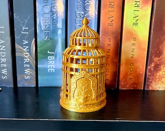 Décoration bibliothèque cage à oiseaux dorée - cage dorée - décoration livres inspirée de la série PP imprimée en 3D