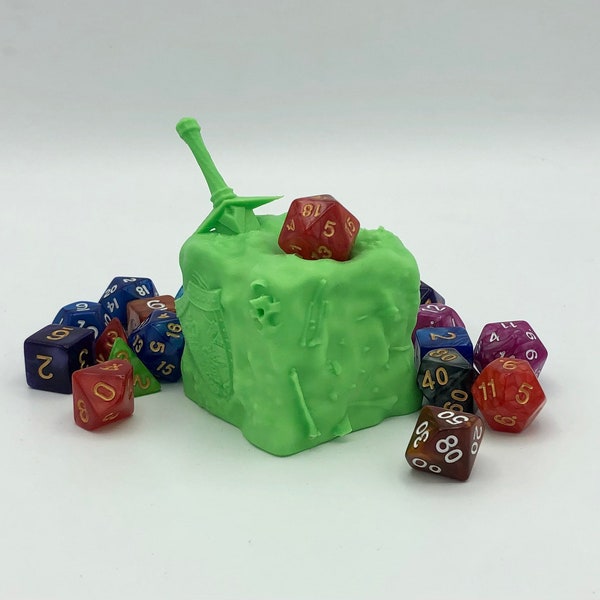 Gelatinous Cube Dice Jail from Fate's End Dice Towers by Kimbolt Creations