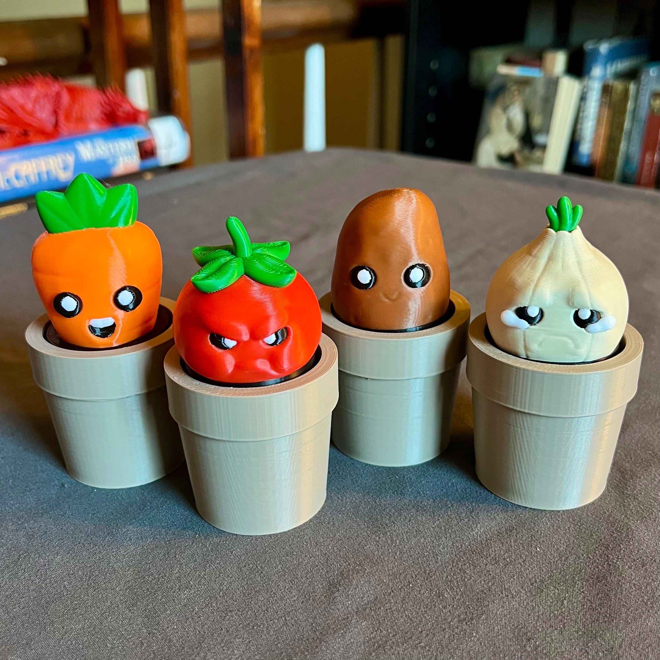 Chibi Vegetables Fidget Clicker Set - Key Cap Figures - Fidget Chibi Vegetables Fidget Clicker Set - Key Cap Figures - Fidget