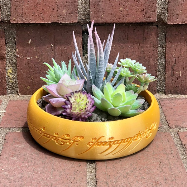 3D Printed The One Ring Mini Succulent Planter Inspired by The Hobbit and Lord of the Rings