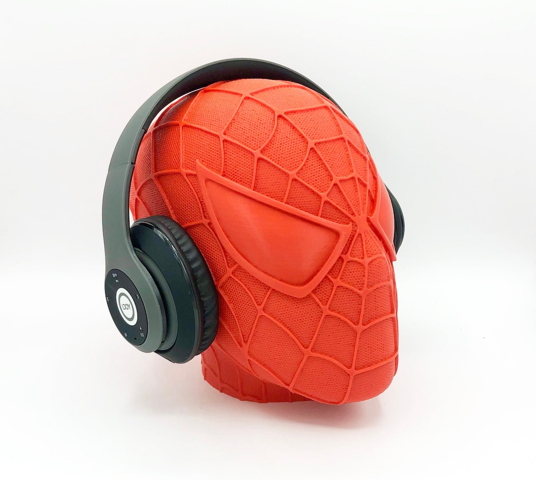 Spider In Headset Spider-man Headphone Head - 3D Printed Headphone Stand Bust - Etsy