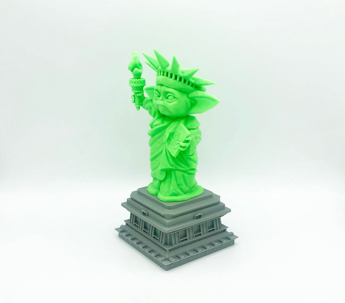 3D Printed Grogu Statue of Liberty Toy Statue Figure by Hex3d Etsy