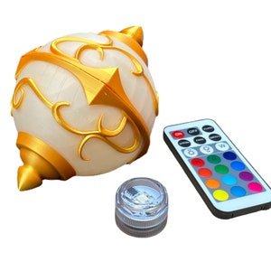 Color Changing Palworld Pal Sphere with Remote Controlled RGB LED Light - 3D Printed