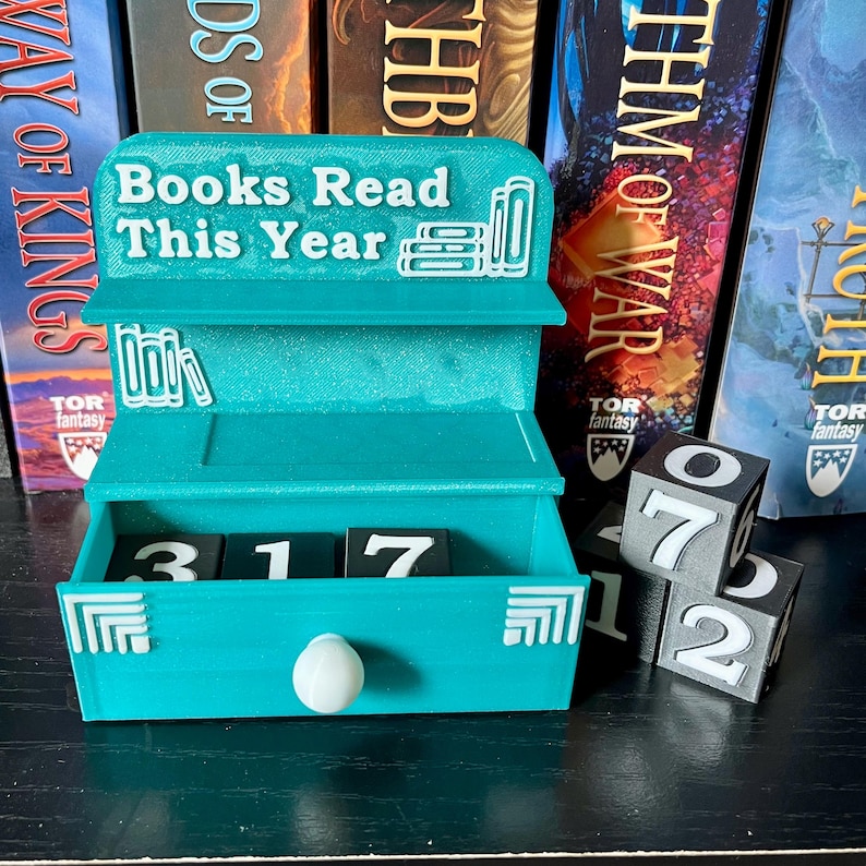 DIGITAL FILE ONLY - Personalized Books Read This Year Counter Bookshelf ...