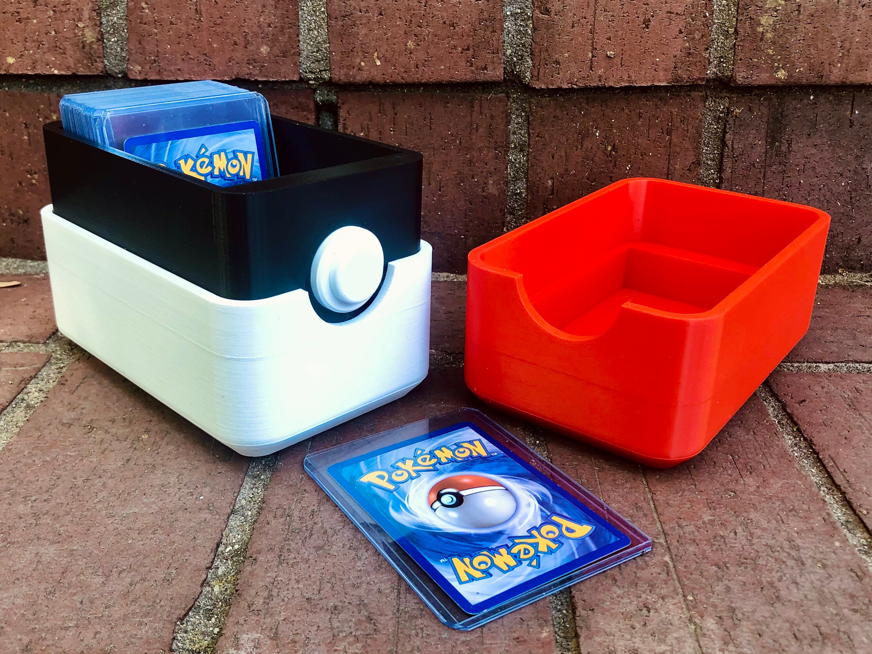 3D Printed Pokemon Pokeball Themed Deck Box Storage Case Etsy