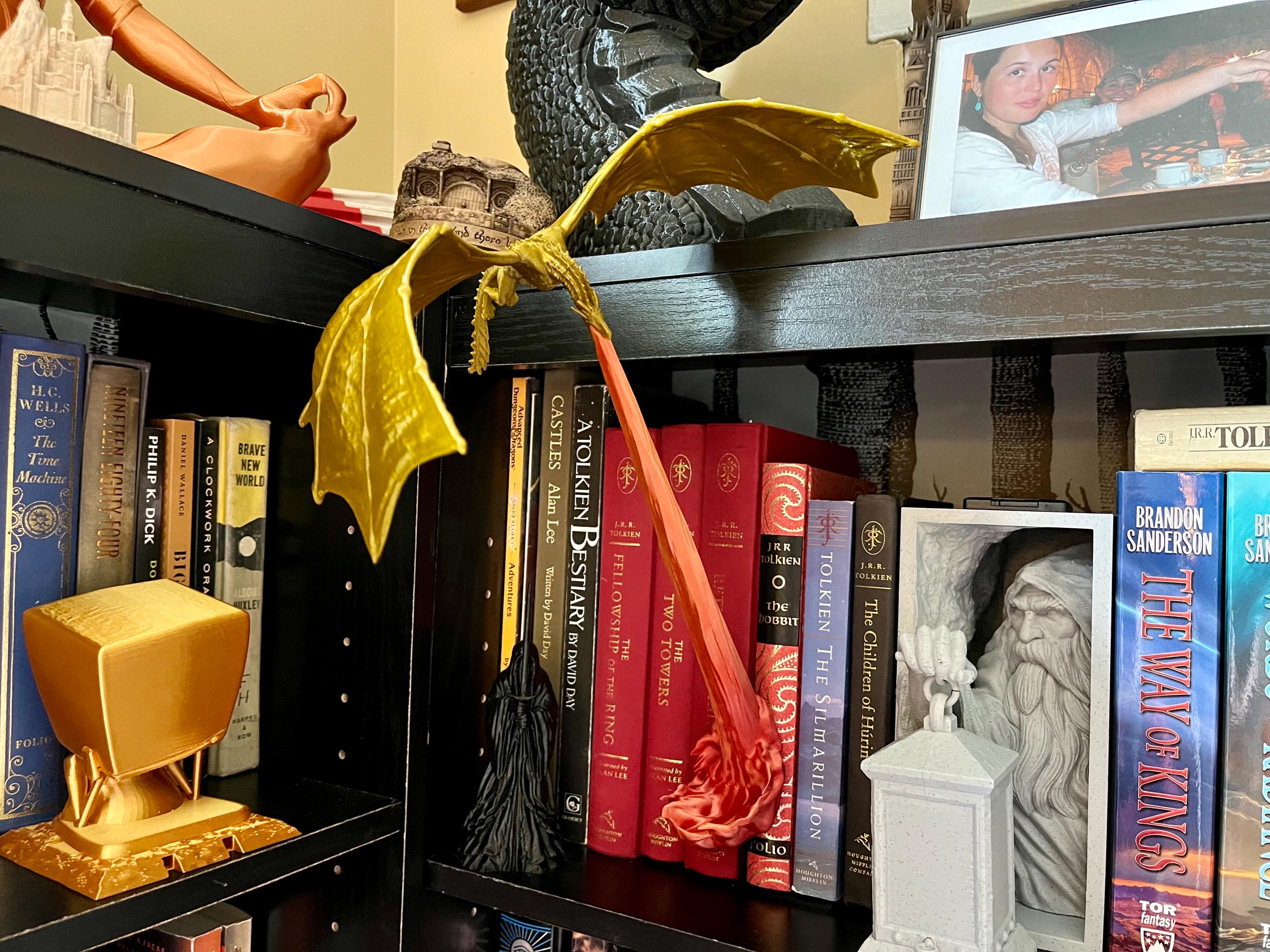 Libreria Decorativa A Tema Drago - Design 3D Gotico Per Appassionati Di Fantasy E Medieval - Foto 9