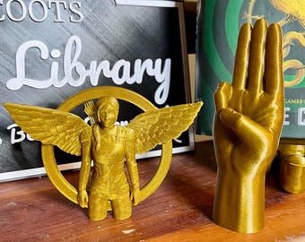 Decoración de estantería con Sinsajo y el saludo de tres dedos, signo de rebelión - Decoración literaria impresa en 3D inspirada en HG BOSAS SOTR