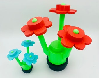 3D Printed Building Block Large Brick Flower Bouquet Desk Toy