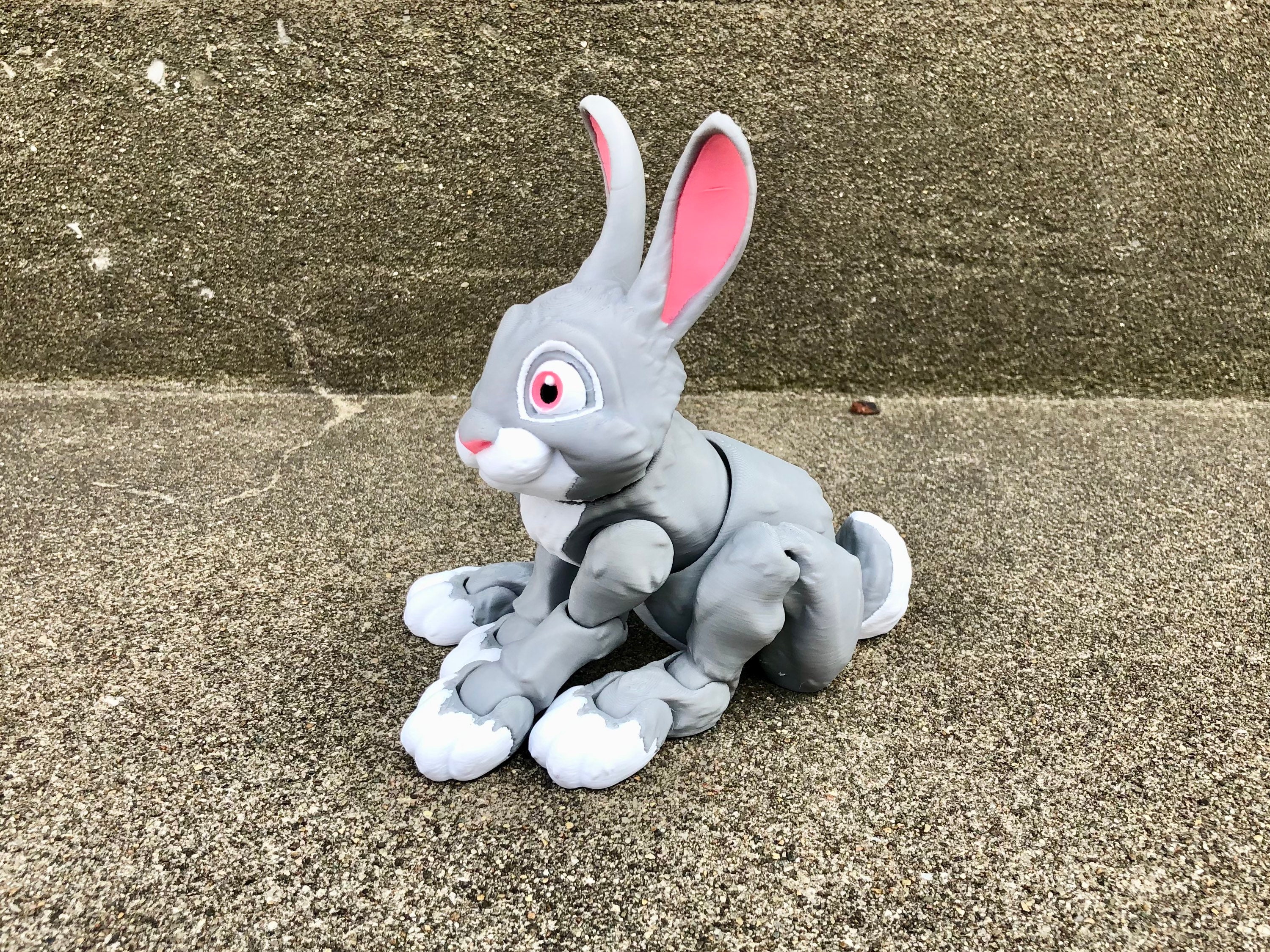 Flexi Bunny Rabbit 3D Printed Articulated Fidget Toy - Full Color - Etsy