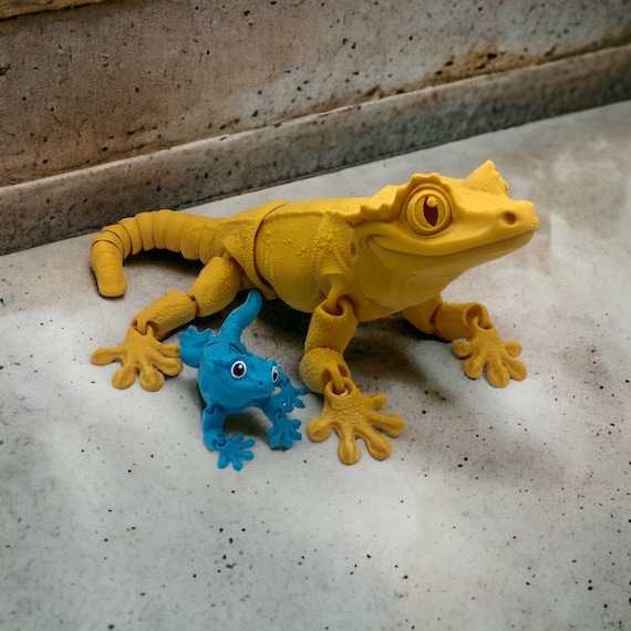 XL 24in Flexi Crested Gecko 3D Printed Articulated Fidget Toy Etsy