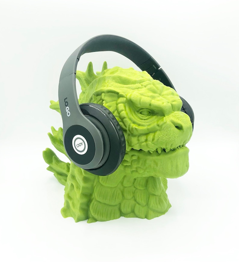 Godzilla Headphone Head 3D Printed Headphone Stand Bust image 2