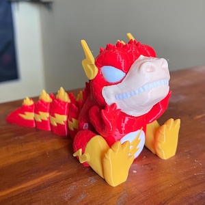 Chibi Flash-zilla Flexi Toy - Cute Mashup Articulated Toy Figure - 3D Printed