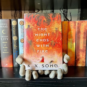 Suporte para livros com mãos em concha - Exibição de livros voltada para a frente - Decoração de livros impressa em 3D