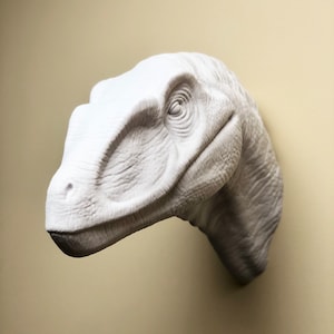 XL Velociraptor Head Wall Art Mount - 3D Printed Bust
