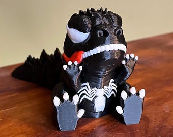Chibi Spidey-zilla and Venom-zilla Flexi Toys - Cute Mashup