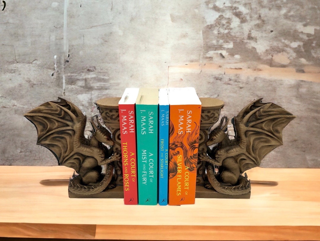 Dragon Bookends 3D Printed Handpainted Bookshelf Bookends Etsy