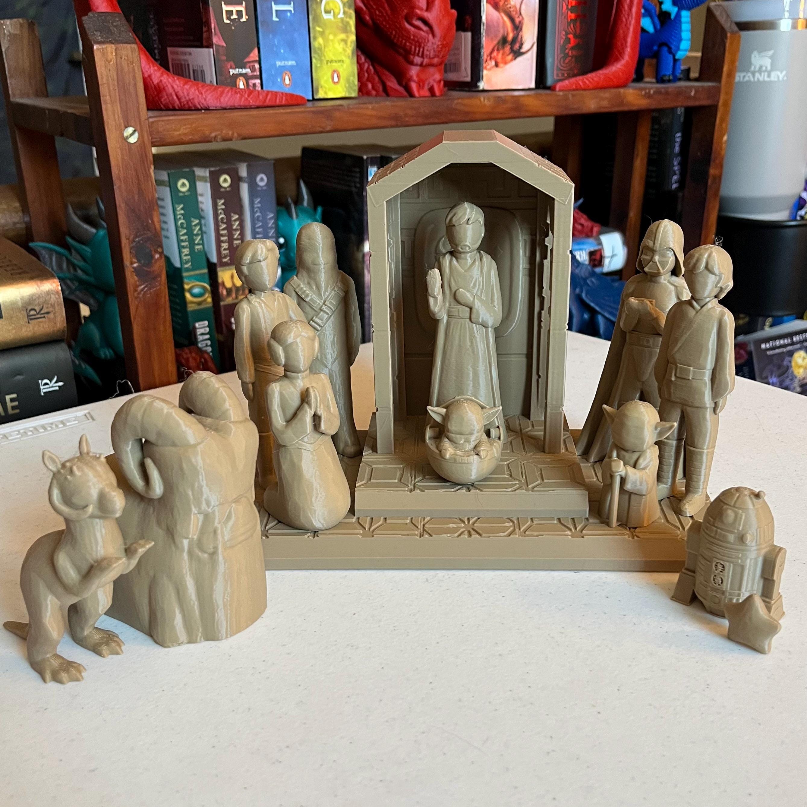 DIGITAL FILE ONLY - Wooden Style Space Nativity Set - Sci-fi Figures ...