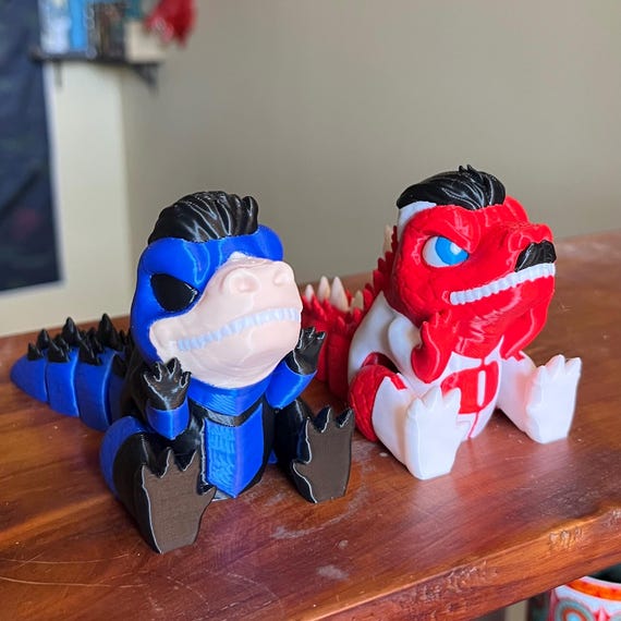 Chibi Invinci-zilla and Omni-zilla Flexi Toys - Cute Mashup