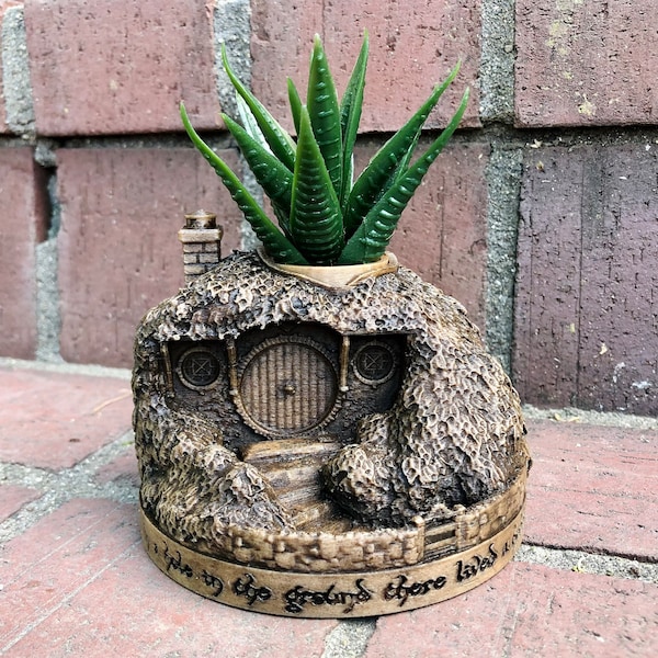 3D Printed Hand-Painted Bag End Hobbit Hole Mini Succulent Planter