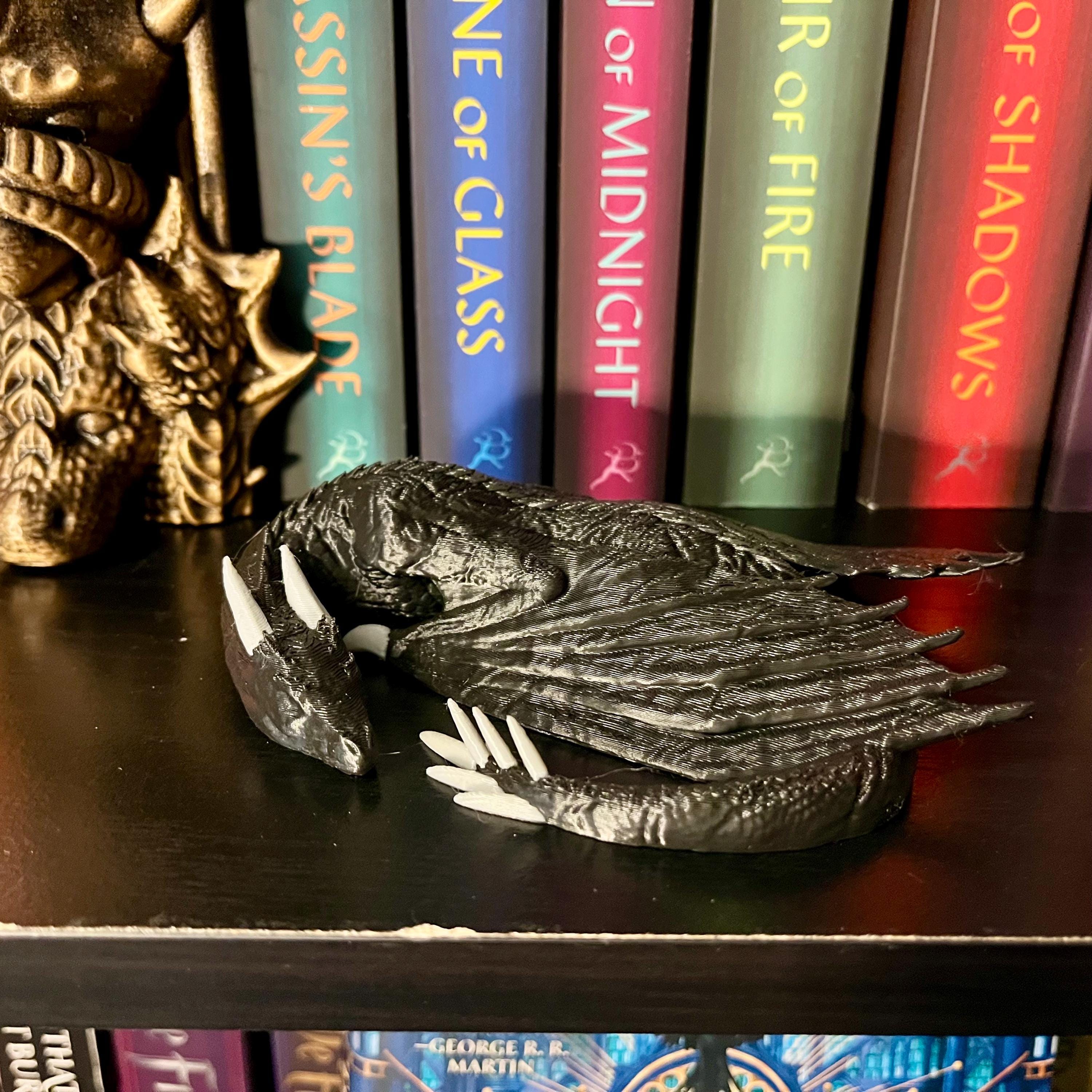 Wyvern Bookshelf Decor - Sleeping Wyvern and Hanging Wyvern - TOG Inspired 3D Printed Bookish Decor