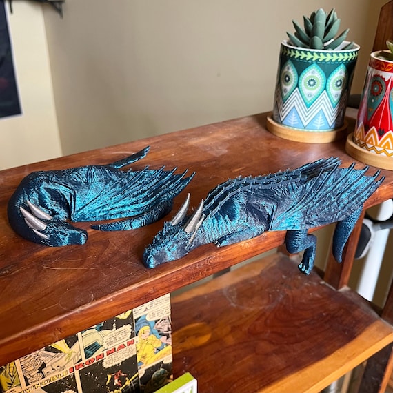 DIGITAL FILE ONLY - Dragon Bookshelf Decor - Sleeping Dragon and