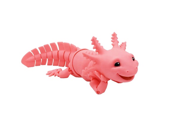 Flexi Axolotl 3D Printed Articulated Fidget Toy Full Color 