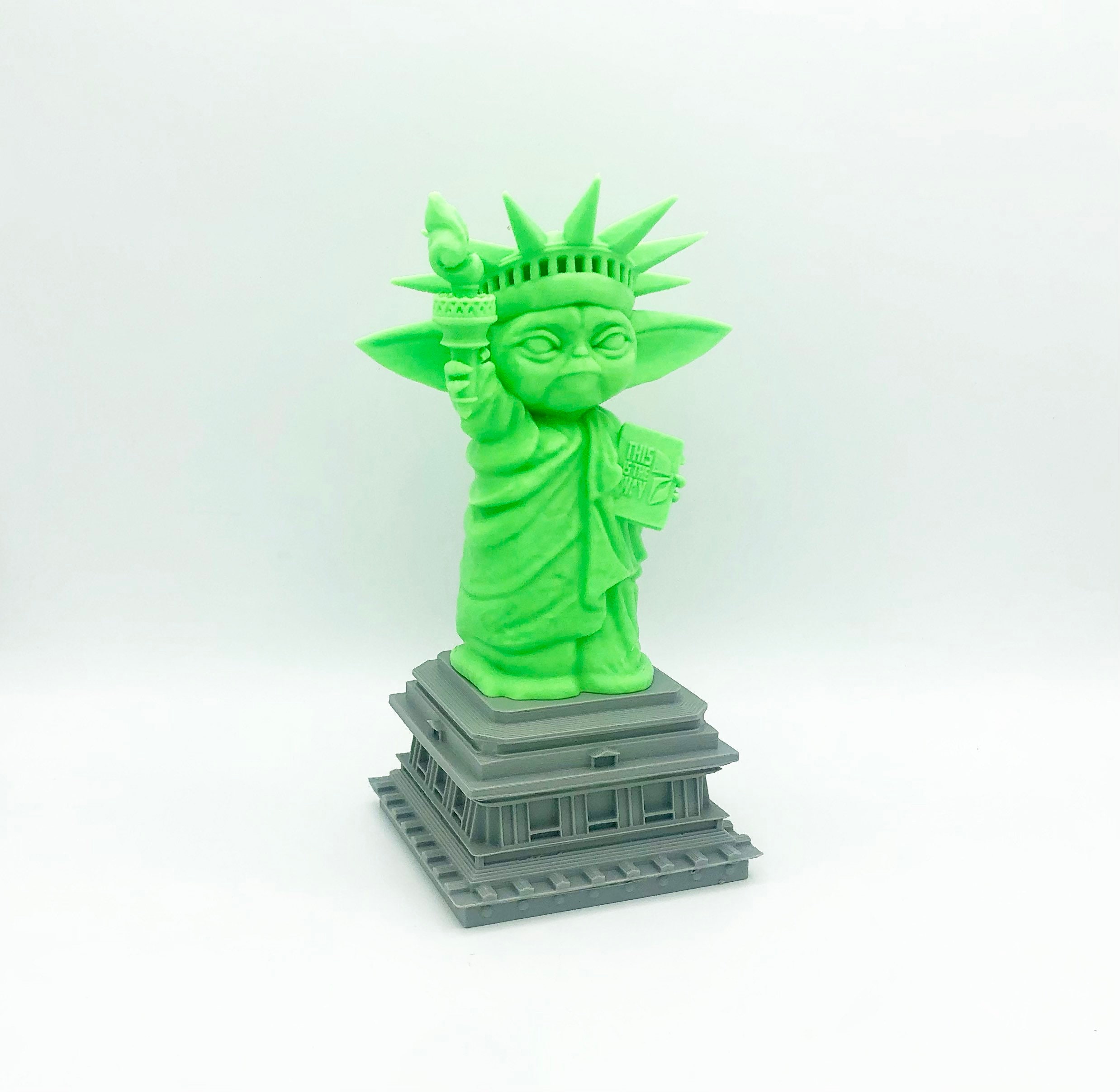 3D Printed Grogu Statue of Liberty Toy Statue Figure by Hex3d Etsy Canada