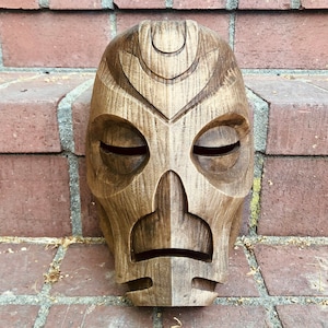 3D Printed Dragon Priest Inspired Mask - Wood and Metal Masks