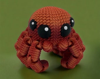 Flexi Crochet Spider 3D Printed Articulated Fidget Toy - Full Color