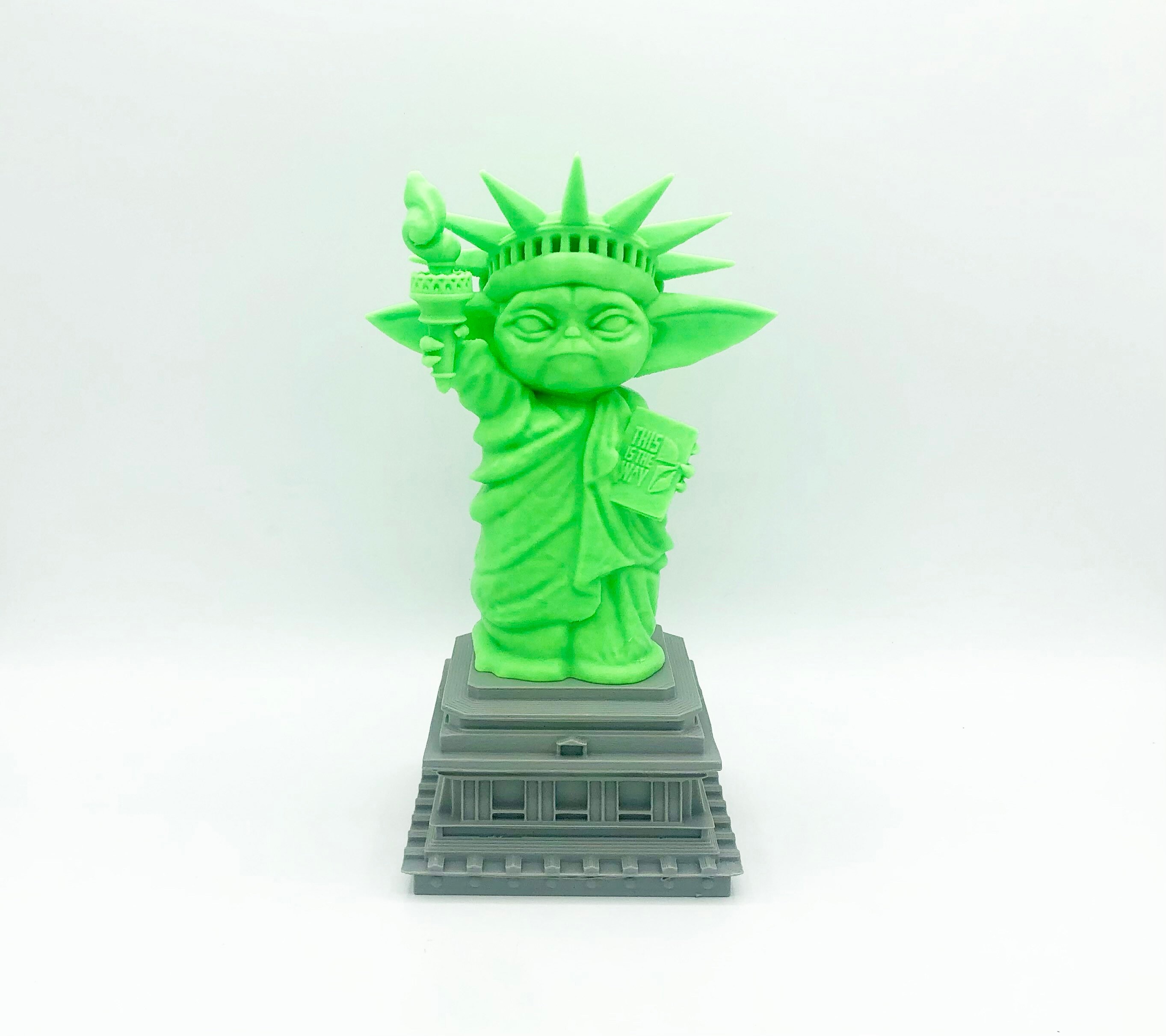 3D Printed Grogu Statue of Liberty Toy Statue Figure by Hex3d Etsy Canada