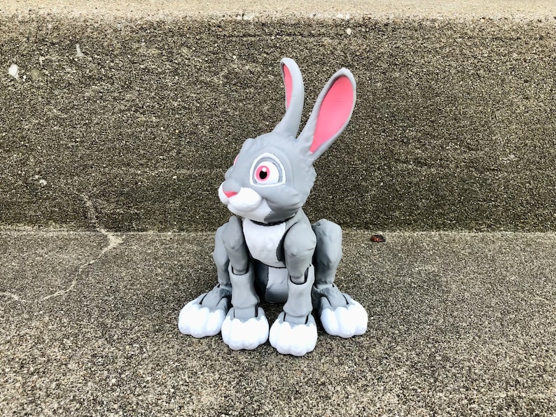 Flexi Bunny Rabbit 3D Printed Articulated Fidget Toy - Full Color - Etsy