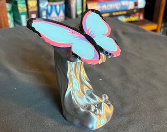 NEW VERSION - Butterfly in Quicksilver Bookshelf Decor - Alchemy and Fae Magic Figure - TF&A Inspired 3D Printed Bookish Decor