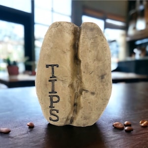 Coffee Bean Engraved Tip Jar - 3D Printed Container