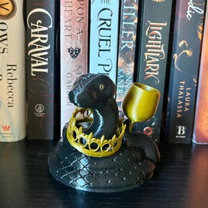The Snake Prince Bookshelf Decor - Cursed Serpent King - TCP and FOTA Inspired 3D Printed Bookish Decor