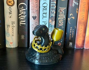 The Snake Prince Bookshelf Decor - Cursed Serpent King - TCP and FOTA Inspired 3D Printed Bookish Decor