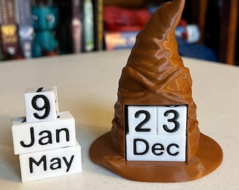 DIGITAL FILE ONLY - Magical Tattered Wizard Hat Mini Calendar Bookshelf Decor