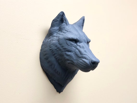 3D Life Size Gray Wolf Head Wall Mount Bust 3D Life Size Gray Wolf Head Wall Mount Bust