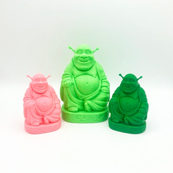 3D Printed Shrek Buddha Statue Figure Toy - Various Colors